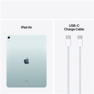 Apple iPad Air 13'' (2024), M2, 256 ГБ, WiFi, синий - Планшет