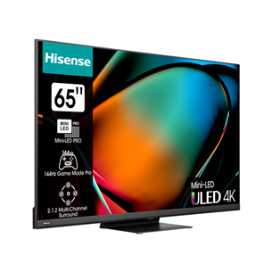 Hisense U8KQ, 65'', 4K UHD, Mini-LED, juodas - Televizorius