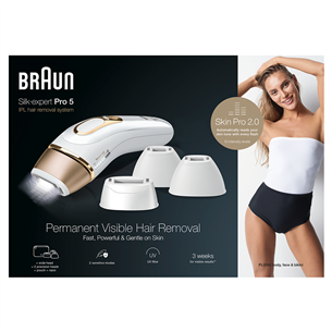Braun Silk-expert Pro 5, white/golden - IPL Hair removal