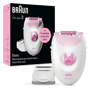 Braun Silk epil 3, белый/розовый - Эпилятор