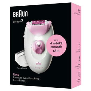 Braun Silk epil 3, white/pink - Epilator