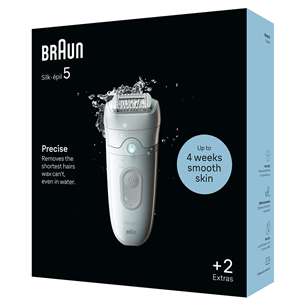 Braun Silk epil 5, сухое и влажное использование, белый - Эпилятор