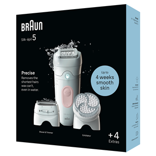 Braun Silk epil 5, Wet & Dry, baltas - Epiliatorius