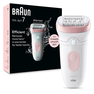 Braun Silk epil 7, Wet & Dry, white/pink - Epilator