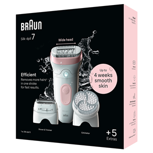 Braun Silk epil 7, Wet & Dry, white/pink - Epilator