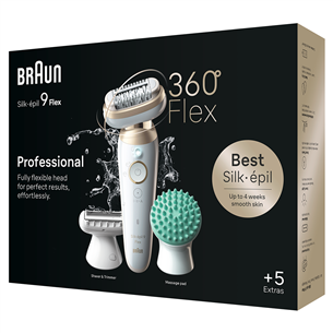 Braun Silk epil 9 Flex, baltas - Epiliatorius