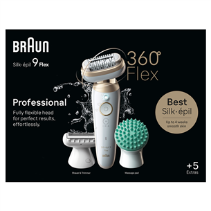 Braun Silk epil 9 Flex, baltas - Epiliatorius