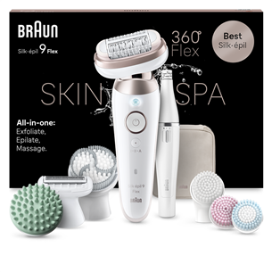 Braun Silk epil 9 Flex SkinSpa, baltas - Epiliatorius