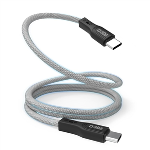 SBS USB-C - USB-C, магнитная отделка, 1 м, черный - Кабель