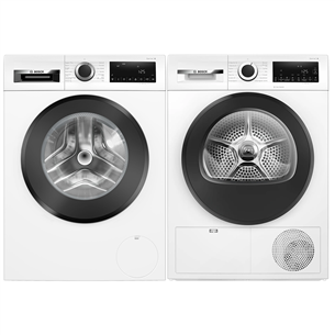 Bosch, Series 6, 9 кг + 9 кг - Стиральная машина + сушильная машина WGG1440BSN+WQG242ABS