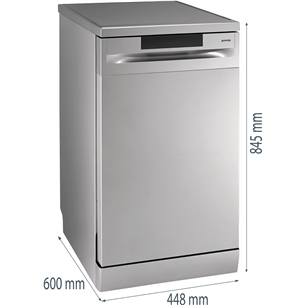 Gorenje, 9 place settings, grey - Free standing dishwasher