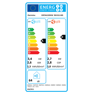 Electrolux, 3400 W, baltas - Oro kondicionierius