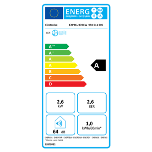 Electrolux, 2600 W, baltas - Oro kondicionierius