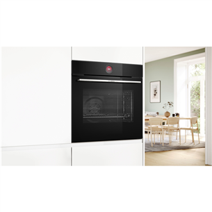 Bosch, Series 8, hydrolytic cleaning, 71 L, black - Built-in oven