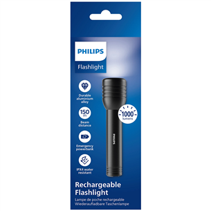 Philips Torch, 1000 lm, juodas - Prožektorius