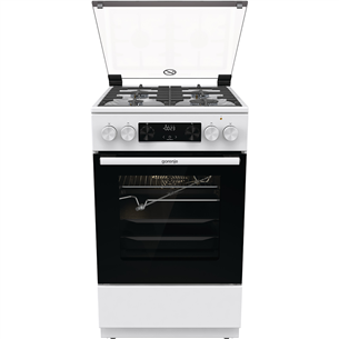 Gorenje, 70 L, width 50 cm, white - Gas cooker with electric oven