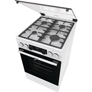 Gorenje, 70 L, width 50 cm, white - Gas cooker with electric oven