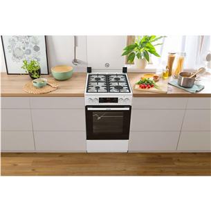 Gorenje, 70 L, width 50 cm, white - Gas cooker with electric oven