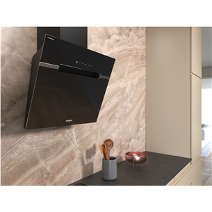 Whirlpool, 740 mᶾ/h, width 60 cm, black - Cooker hood