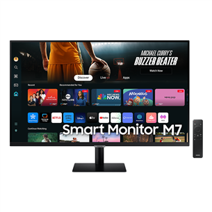 Samsung Smart Monitor M7 M70D, 32'', UHD, LED VA, USB-C, черный - Монитор LS32DM702UUXDU
