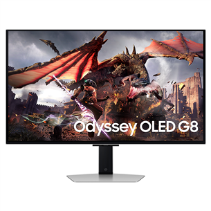 Samsung Odyssey OLED G8, 32'', 240 Hz, UHD, OLED, silver - Monitorius LS32DG802SUXDU