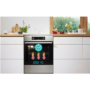 Gorenje, 70 L, width 50 cm, inox - Ceramic cooker with electric oven