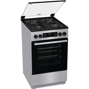 Gorenje, 70 L, width 50 cm, grey - Gas cooker with electric oven