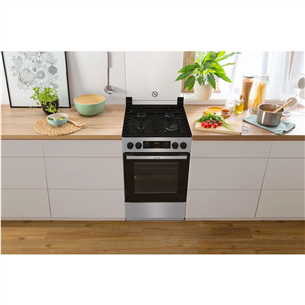 Gorenje, 70 L, width 50 cm, grey - Gas cooker with electric oven