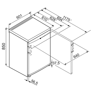 Liebherr, 145 L, height 85 cm, white - Cooler