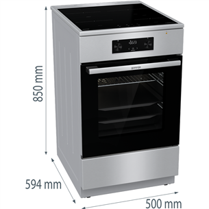 Gorenje, 70 L, width 50 cm, inox - Induction cooker with electric oven