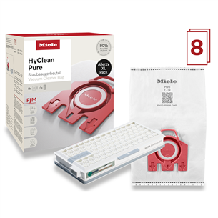 Miele FJM Allergy XL HyClean Pure, 8 vnt. - Dulkių siurblių maišeliai + HEPA filtras