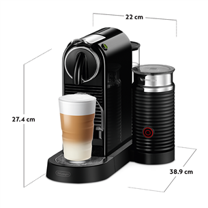 Nespresso Citiz Milk, juodas - Kapsulinis kavos aparatas