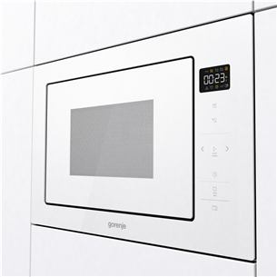 Gorenje, 25 L, 900 W, white - Built-in microwave with grill