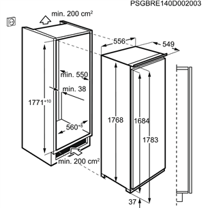 AEG 7000 Series, NoFrost, 204 L, height 177 cm - Built-in freezer