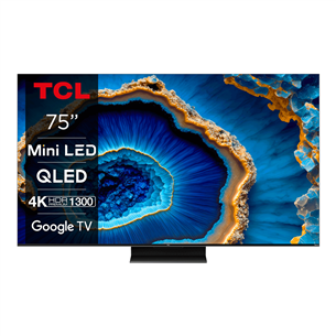 TCL C805, 75'', 4K UHD, Mini-LED, pilkas  - Televizorius 75C805