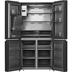 Hisense, Cross Door, NoFrost, 577 L, height 179 cm, black - SBS Refrigerator