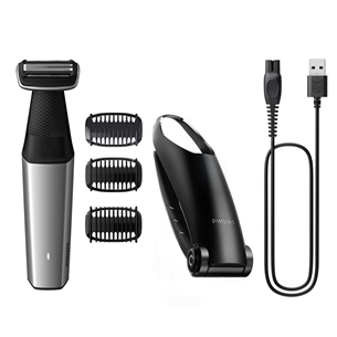 Philips Bodygroom 5000 Series, juodas/sidabrinis - Skustuvas BG5021/15