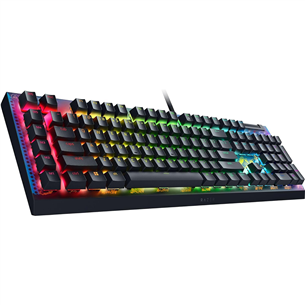 Razer BlackWidow V4 X Fortnite Edition, Yellow Switch, mechaninė, US, juoda - Klaviatūra