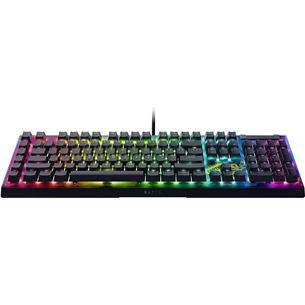 Razer BlackWidow V4 X Fortnite Edition, Yellow Switch, mechaninė, US, juoda - Klaviatūra