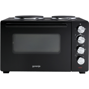 Gorenje, 30 L, 3200 W, black - Mini oven with 2 hotplates