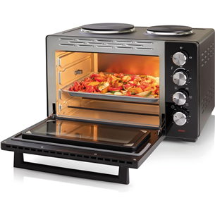 Gorenje, 30 L, 3200 W, black - Mini oven with 2 hotplates