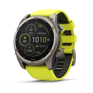 Garmin Fenix 8 Sapphire Solar, 51 мм, серый/желтый - Спортивные часы 010-02907-21