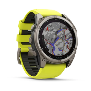 Garmin Fenix 8 Sapphire Solar, 51 mm, titano/geltonas - Išmanusis laikrodis