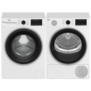 Beko, 10 kg + 10 kg - Skalbimo mašina + Džiovyklė B4WFT510411+B5T60236