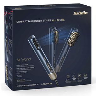 Babyliss Air Wand, mėlynos - Plaukų formavimo šukos