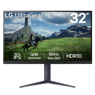 LG UltraGear GS85Q, 32'', QHD, Nano IPS, 180 Hz, juodas - Monitorius 32GS85Q-B