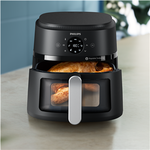 Karšto oro gruzdintuvė Philips Airfryer 2000 series, 6.2 L, 1700 W, juoda