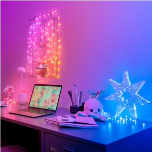 Twinkly Candies Pearls, RGB, 200 LED, USB-C, 12 m, žalias laidas - Išmanioji girlianda