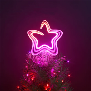 Twinkly Tree Topper, RGB, 76 LED, USB-C, balta, - Išmanioji Kalėdų eglutės dekoracija