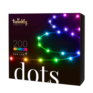 Twinkly Dots, 200 LED, IP20, 10 m, skaidri – Išmanioji lempučių girlianda TWD200STP-TEU